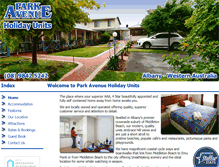 Tablet Screenshot of parkavenueholidayunits.com.au